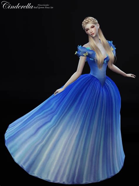 Flower Chamber Cinderella Ball Grown Poses Set • Sims 4 Downloads