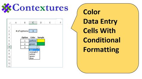 Color Excel Data Entry Cells With Conditional Formatting Youtube