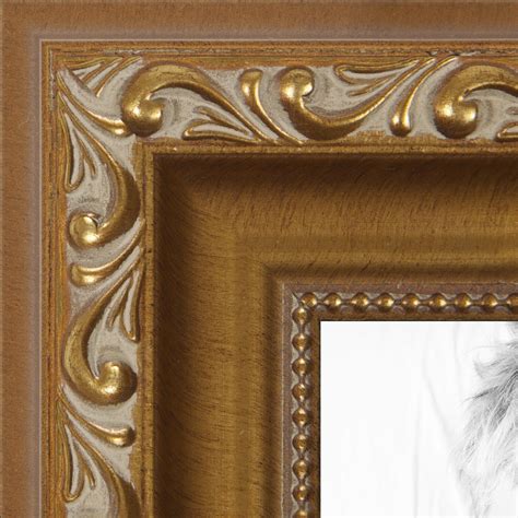 Arttoframes 12x16 Inch Gold With Beads Picture Frame This Gold Wood