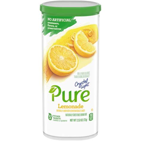 Crystal Light Pure Lemonade Pitcher Packs 5 Ct Hy Vee Aisles Online