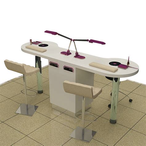 Modern Long Double Nail Salon Station Reception Desk Manicure Bar Table