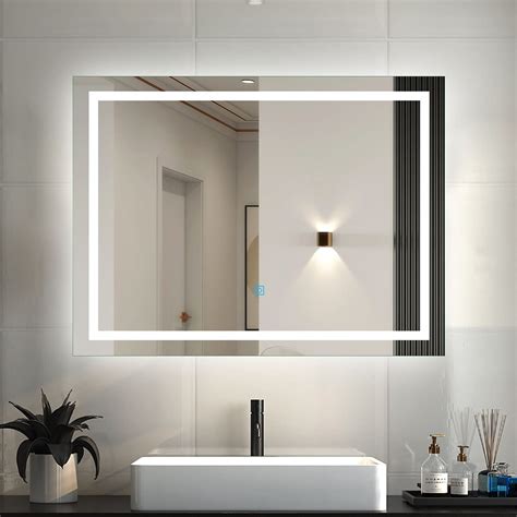Buy 800x600 Bathroom Wall Mirror With Led Lightswith Demister Padtouch Sensorip44 Rated