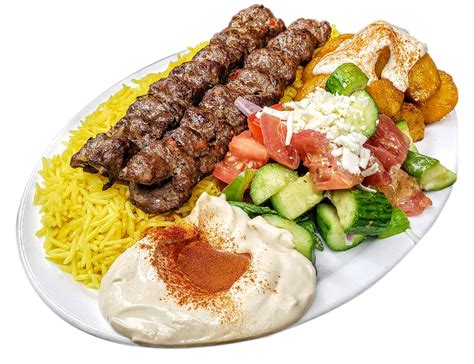 Kafta Kebab Platter 2pc Pita Grill