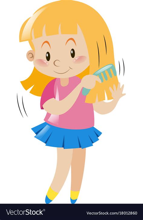 The best selection of royalty free kid comb hair cartoon vector art, graphics and stock illustrations. Little girl combing her hair Royalty Free Vector Image