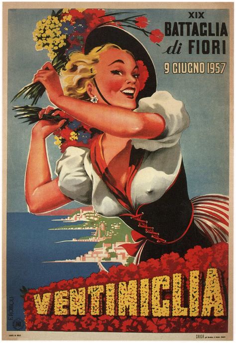 1957 Ventimiglia Retro Tourism Poster By Filippo Romoli