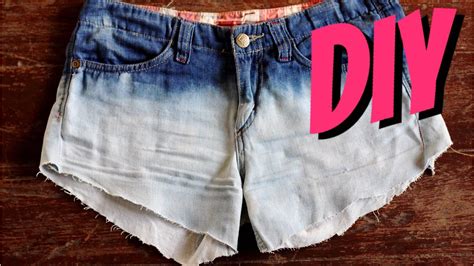 Diy Bleached Ombre Denim Shorts Youtube