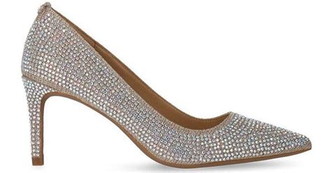 Michael Michael Kors Alina Flex Embellished Glitter Chain Mesh Pumps In Brown Lyst