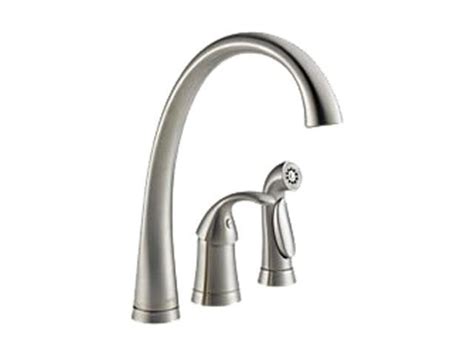 These faucets' graceful curves, solid engineering, and elegant finishes are sure to complement any kitchen. DELTA 4380-SS-DST Pilar Single Handle Kitchen Faucet ...