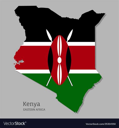Map Kenya With National Flag Royalty Free Vector Image