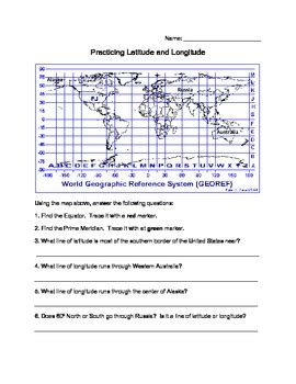 Distances on a map 32 worksheet 3: Latitude and Longitude Practice by Live Teach Laugh Run | TpT
