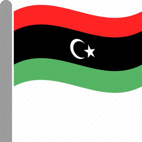 Country Flag Lby Libya Libyan Pole Waving Icon Download On