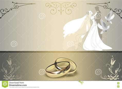 Wedding Invitation Card Design Background Gold Rings White