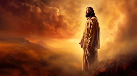 Jesus Stands Alone Over The Mountain Background Jesus Is Lord Picture