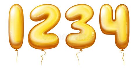 Vector Balloons Numbers One Two Three Four Stock Illustration
