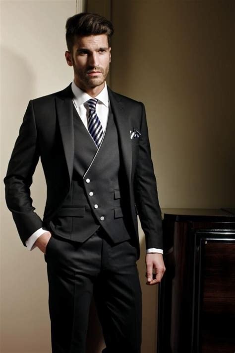 Latest Coat Pant Designs Black Custom Italian Wedding Suits For