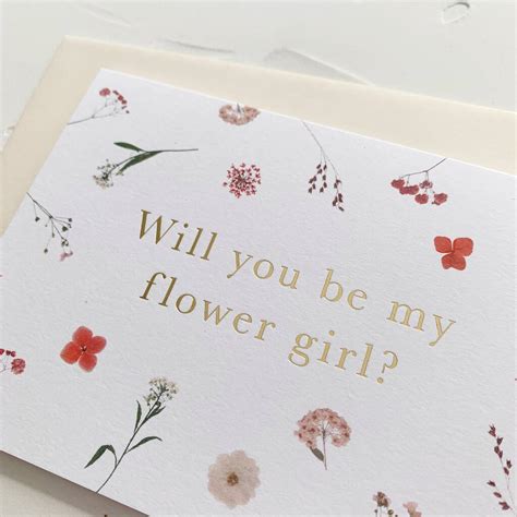 Floral Flower Girl Card By Gable And Grain