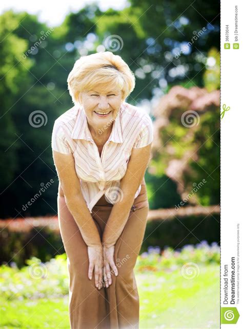 Vitality Independent Gracious Old Woman Granny Having Fun Stock Images
