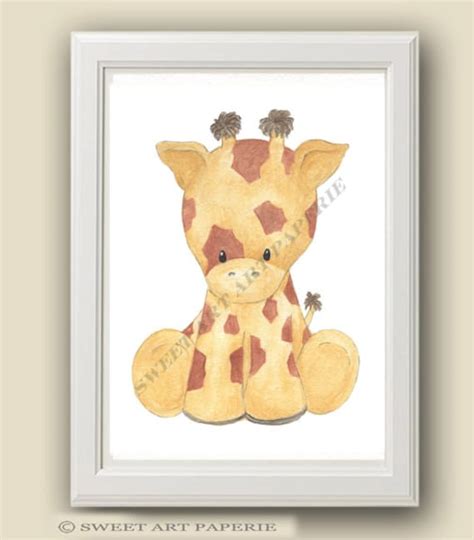 Baby Giraffe Safari Nursery Art Nursery Decor Print