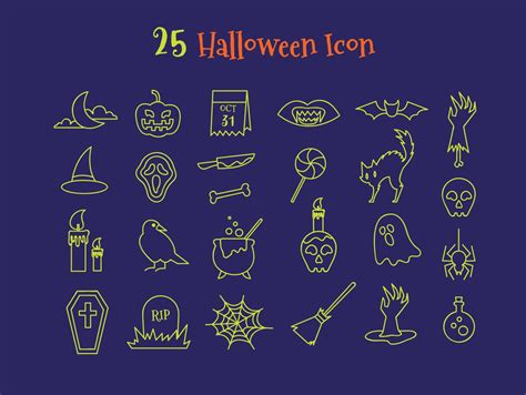 Halloween Icons Element 14959988 Vector Art At Vecteezy