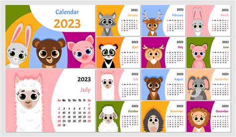 Kawaii Calendar 2023 Printable Calendar 2023