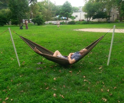 Build this diy hammock stand for your backyard. Free-Standing Portable Hammock Stand | Diy hammock ...