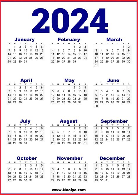 2024 Printable Us Calendar
