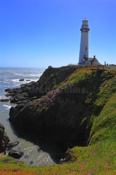 Pigeon Point Lighthouse On Rugged Pacific Coast California Usa Stock