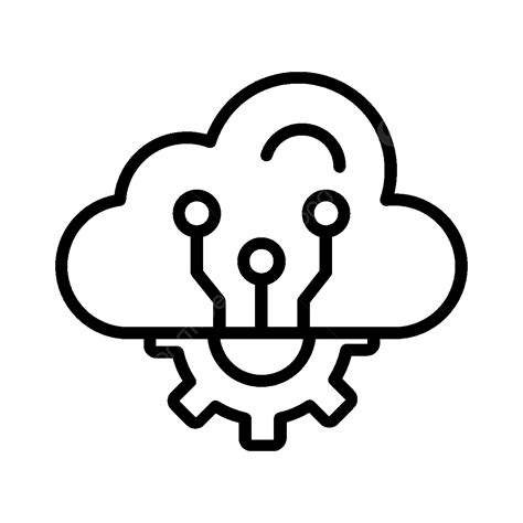 Cloud Computing Line Icon Cloud Computing Connection PNG And Vector With Transparent