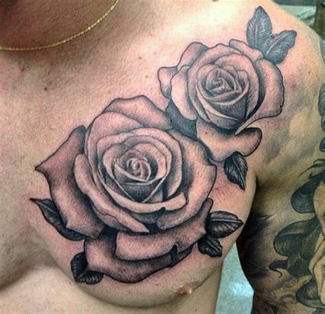 Full Chest Tattoos For Men With Roses