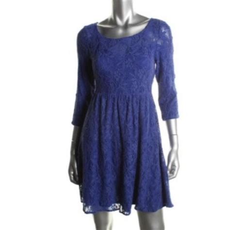 Nwt Mosaic Cobalt Blue Lace Illusion Dress