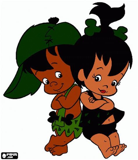 Aa Bam Bam And Peebles Pictures Pinsdaddy Pebbles And Bam Bam Black Cartoon Characters