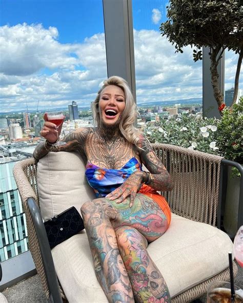 Britain S Most Tattooed Woman Enjoys Cheeky Bath Tub As She Flaunts Multiple Ink Daily Star