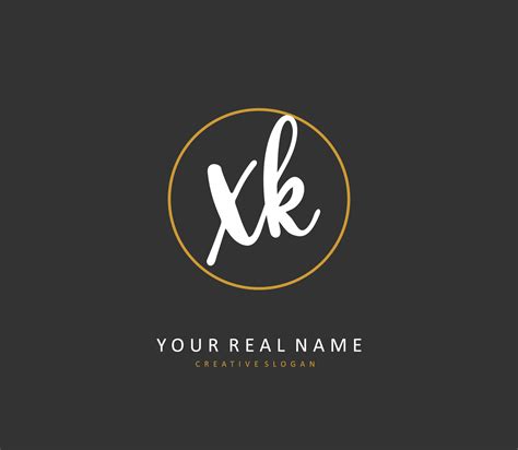 x k xk initial letter handwriting and signature logo a concept handwriting initial logo with
