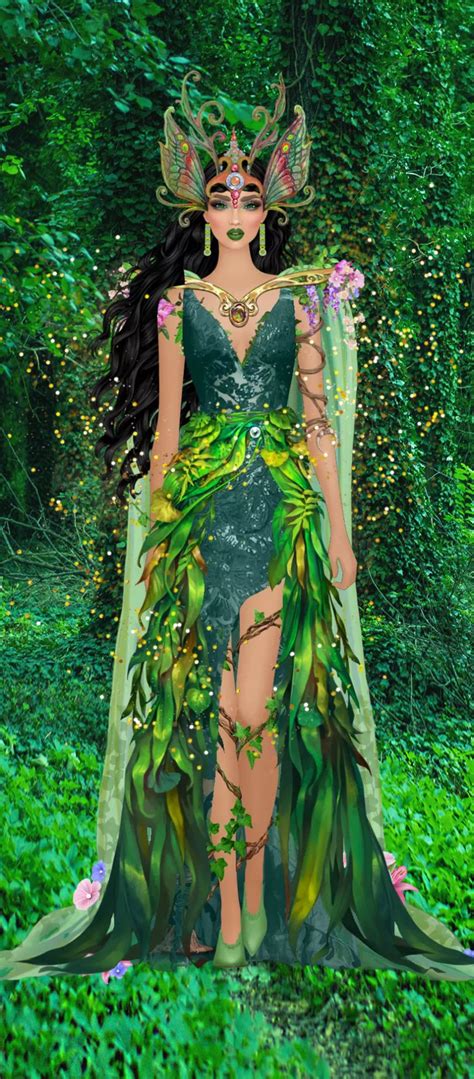 Mother Nature Costume With Floral Accents