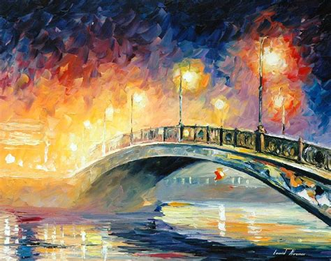 Bridge Palette Knife Oil Painting On Canvas By Leonid Afremov Size