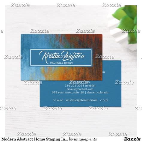 Modern Abstract Home Staging Interior Design Business Card
