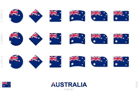 conjunto de banderas de australia banderas simples de australia con tres efectos diferentes