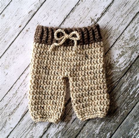 Crochet Baby Pants Diaper Cover In Barley And Oatmeal Etsy
