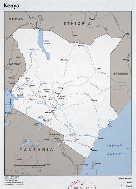 Large Detailed Political Map Of Kenya With Roads Major Cities And