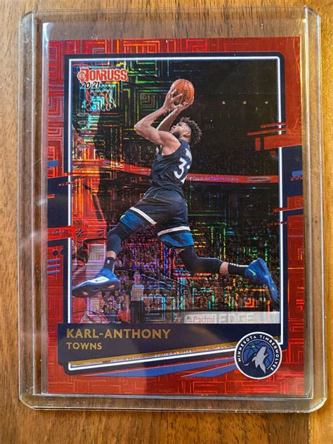Karl Anthony Towns Red Laser 20 Prices 2020 Donruss Basketball Cards