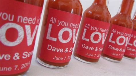 Items Similar To Hot Sauce Wedding Favors All You Need Is Love Retro Chalk Pick Your Color Retro