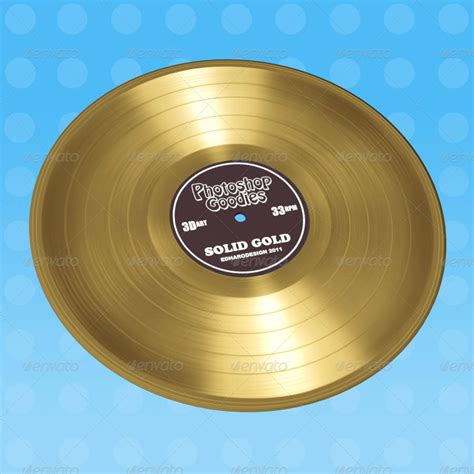 gold record classic vinyl  edharodesign graphicriver