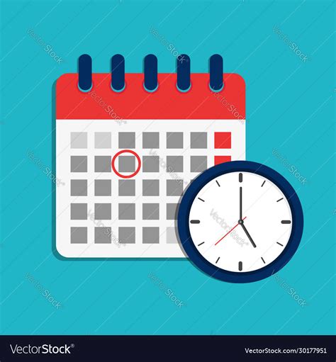 Calendar Schedule And Clock Icon Time Appointment Vector Image
