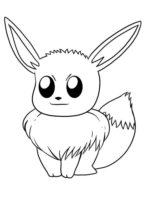 Cheerful Eevee Pokemon Coloring Page Anime Coloring Pages