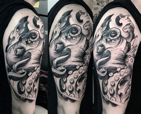 58 Awesome Black Octopus Tattoos Collection
