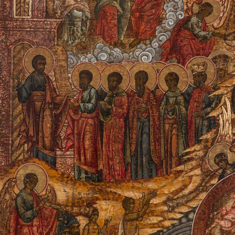 Old Russian Icon Last Judgment 19th Century Online Sales On