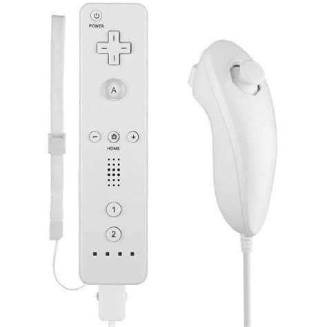 White Remote Wiimote Nunchuck Controller Set Combo For Nintendo Wii And