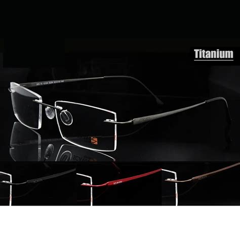 sorbern brand men s rimless eyeglasses pure titanium glasses frame for men ultralight memory