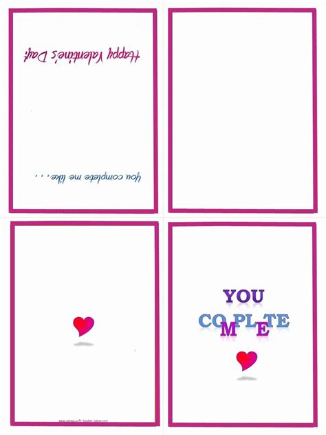 Free Printable Quarter Fold Valentine Cards 20 Printable Valentines