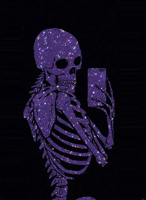 Animated Aesthetic Purple Skeleton Animated Background Etsy